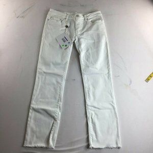 (+) People Womens White Solid Straight Leg Chino Pant Casual Size 30